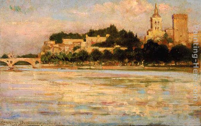 The Palace of the Popes and Pont d'Avignon painting - James Carroll Beckwith The Palace of the Popes and Pont d'Avignon art painting